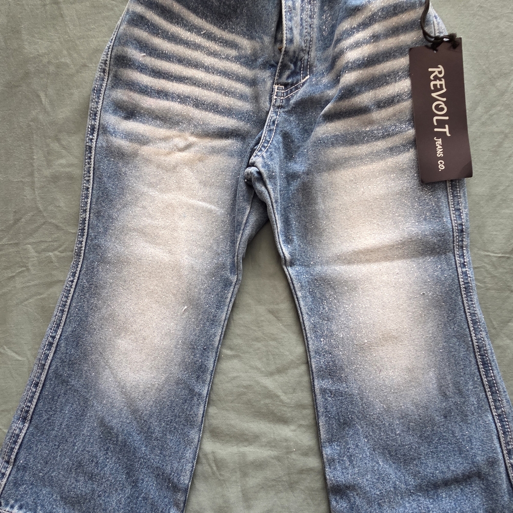 Revolt Kids Jeans Size 3T, 4T Blue Studded Waistband Elastic Denim Pants
